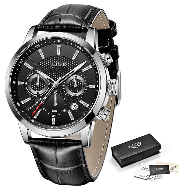 Luxury Casual Leather Quartz Men's Watch Business Clock